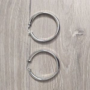 Silver hoop earrings